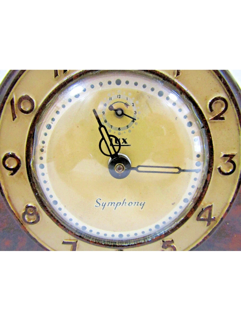 Vintage Lux Symphony Alarm Clock in Brown Bakelite